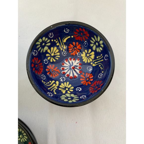 3 Turkish Ceramic 3 1/4" Salt Cellar Dip Bowl Serving Bowl - Picture 8 of 9